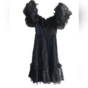 TD4 Vintage Black Lace Dress